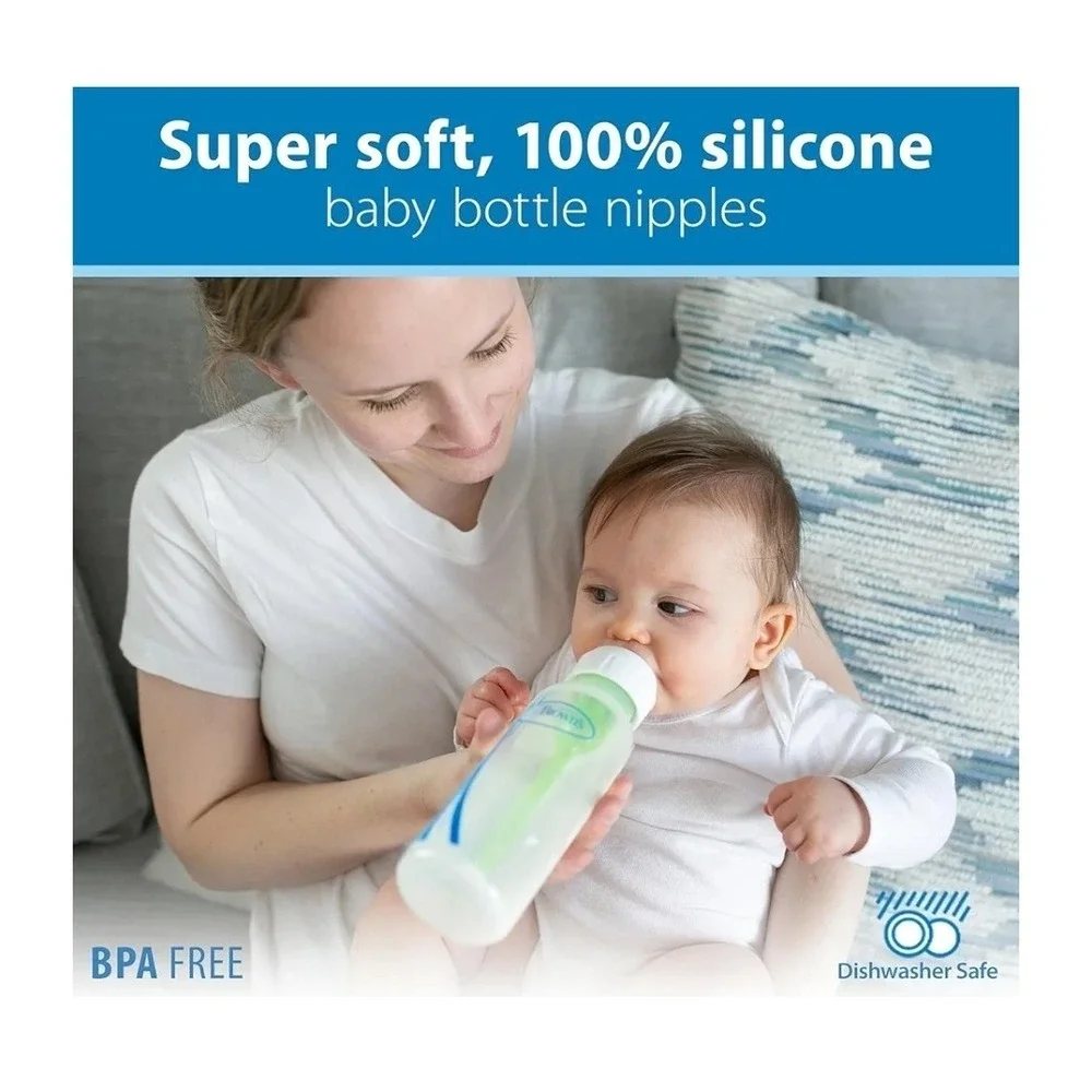 Dr. Brown'S Natural Flow Level 1 Narrow Baby Bottle‎ Silicone Nipple, Slow Flow